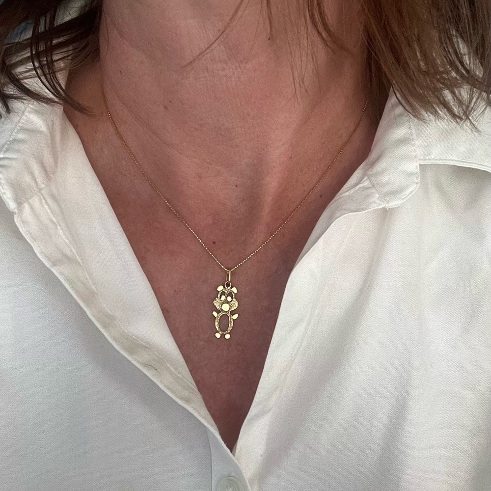 14k gold teddy bear pendant charm